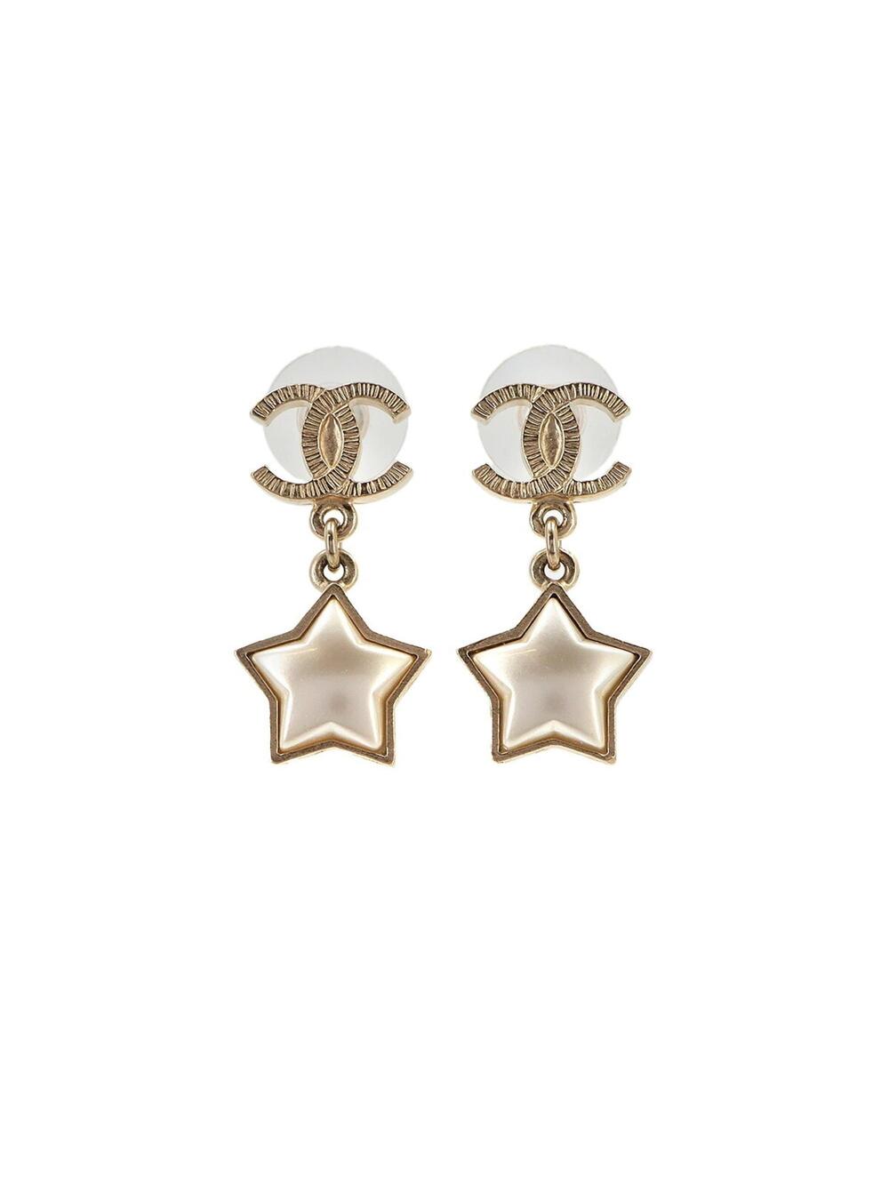 Chanel Cc Logo Star Earrings Gold-Tone #351498C86B